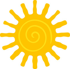 Icons Illustration of the Burning Summer Sun