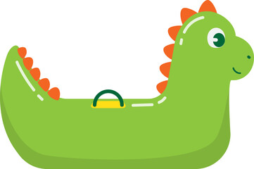 Green Dinosaur Pool Tube Illustration