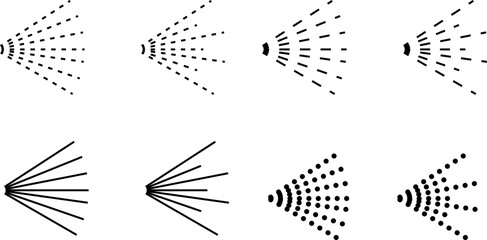  spray steam icon set. Aerosol spray symbol. Sign shower drops