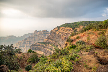 Arthur's Seat, a beautiful landscape, a sightseeing attraction in Mahabaleshwar, India