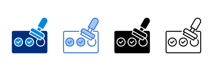 Stamp-Card Icon Set Multiple Style Vector Illustration