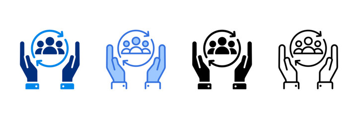 Retention Icon Set Multiple Style Vector Illustration