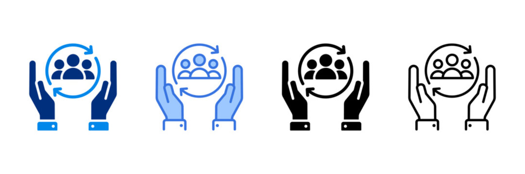 Retention Icon Set Multiple Style Vector Illustration