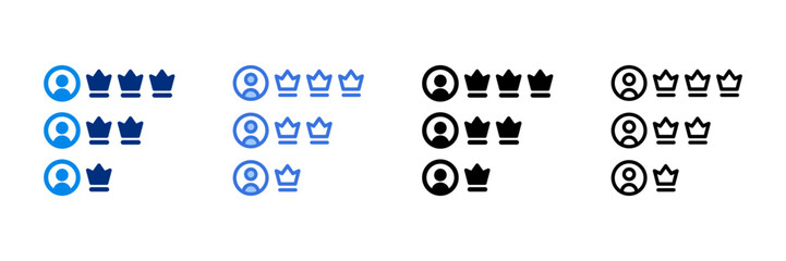 Level Icon Set Multiple Style Vector Illustration