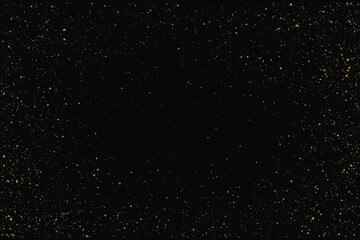 Gold glitter grunge texture frame background particle. Vector gold glitter abstract confetti frame background design