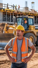 A man wearing a hard hat and vest