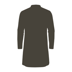 Black Kurta  Design Simple and elegant black full-sleeve Thobes vector illustration, ideal for ethnic wear catalogs or garment mockups