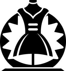 silhouette of a Dressmaker model vector icon. stock illustration illustration  black and white , white background 