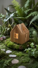 A small wooden house in the woods