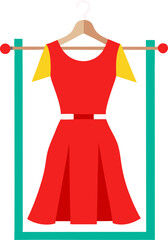 vector illustration of a red dress isolated on white