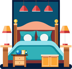 bed in the bedroom