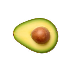 Fresh Ripe Half Avocado with Pit Isolated on a Clean Background, Perfect for Healthy Eating and Superfood Concepts