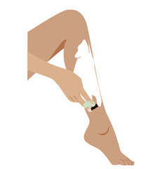 shaving leg hair.beautiful womens legs with foam girl shaving legs