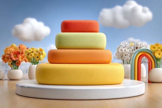 Product podium with textured background