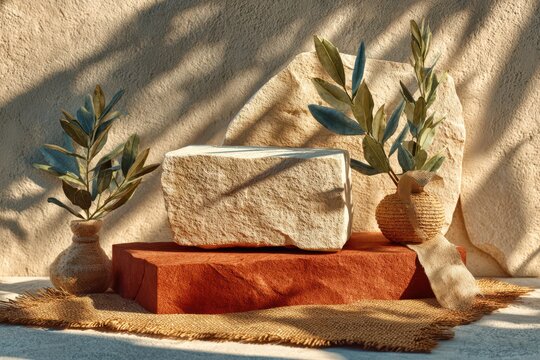 Product podium with textured background