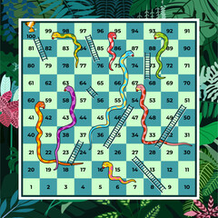 snakes and ladders game board template © MadeDirgaPepe