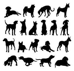 dog silhouette collection in various poses
