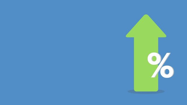 Green arrow with percentage symbol	