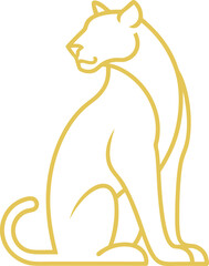 luxurious panther golden outline icon