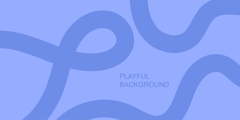 Abstract playful minimal background with wavy line. Poster with organic curvy curly stripe.