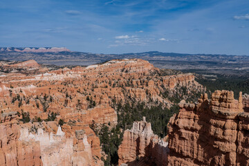 Sunset Point Overlook, Bryce Canyon National Park, Utah. Claron Formation, (Tcp) Pink member;...