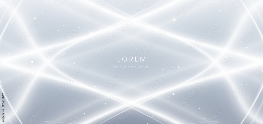 Canvas Prints luxury grey and white curved lines background with golden line and lighting effect sparkle.