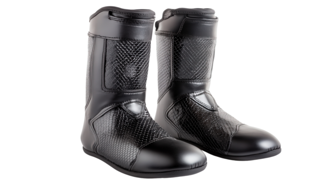 Reinforced MMA shin guards, Transparent background, PNG file