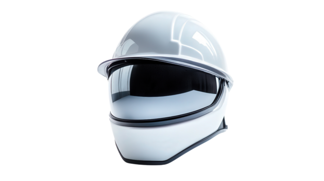 Smart construction helmet with visor, Transparent background, PNG file