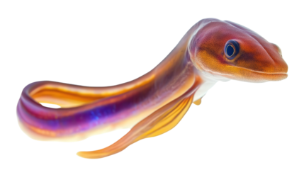 Ribbon eel with flowing body, Transparent background, PNG file