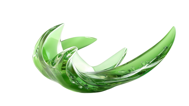 Smooth glassy aloe herb tip, Transparent background, PNG file