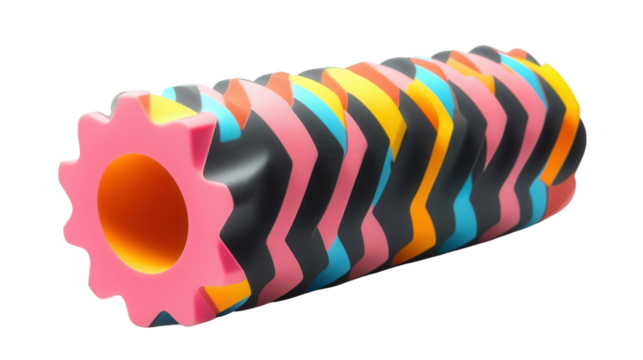 Smart foam roller with vibration, Transparent background, PNG file
