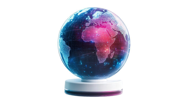 Smart globe with voice-based learning features, Transparent background, PNG file