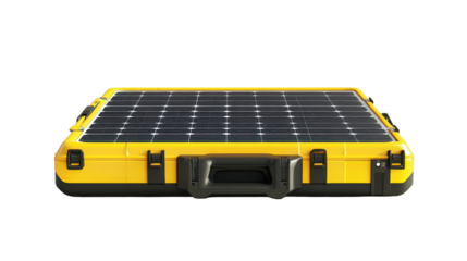 Smart jobsite solar charging unit, Transparent background, PNG file