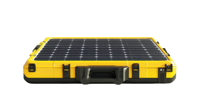 Smart jobsite solar charging unit, Transparent background, PNG file