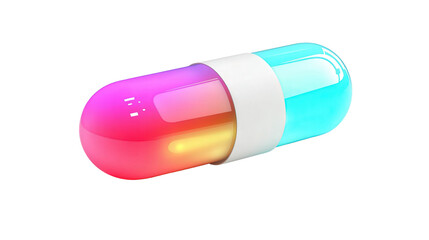 Smart pill dispenser with LED indicators, Transparent background, PNG file