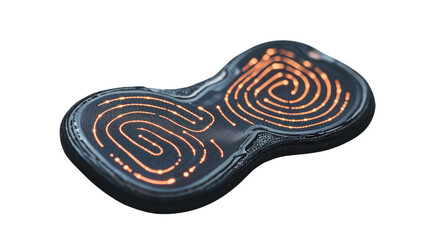 Smart posture monitoring patch, Transparent background, PNG file