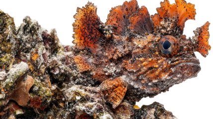Scorpionfish camouflaged texture, Transparent background, PNG file