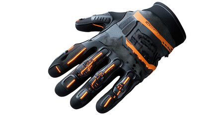 Smart safety gloves with sensors, Transparent background, PNG file