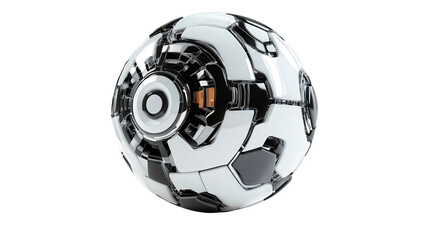 Smart soccer ball with gyroscopic sensor Transparent background, PNG file