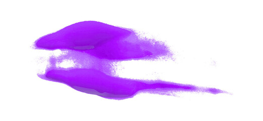 Bright purple watercolor or ink stains with watercolor marks. Brush strokes and watercolor splashes set on a transparent background.