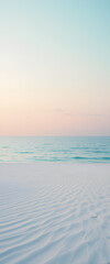 Fototapeta premium Still Blue Waters and a Soft Pink Beach Sunset