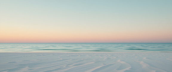 Pastel Pink Sunset and Blue Ocean Breeze by the Beach