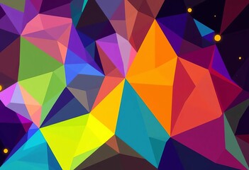 Fototapeta premium Abstract geometric shapes, vibrant colors representing data analysis, design, marketing