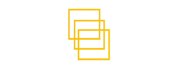 Square geometric four-sided line icon, cut out of black paper into a box on a transparent background.