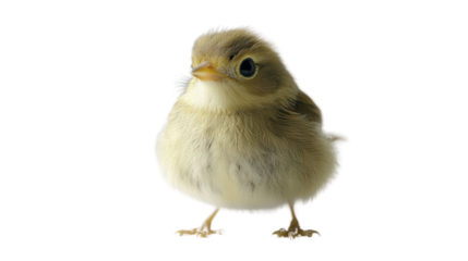 Small adorable goldcrest perched Transparent background, PNG file