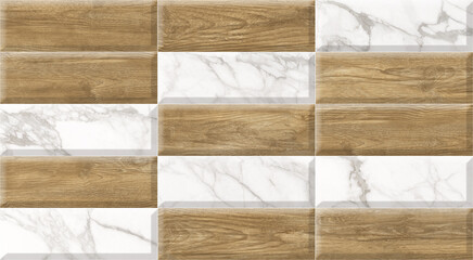 Modern seamless geometric pattern with natural textures: marble, wood, stone, cement, terrazzo. Ideal for interior design, wallpaper, packaging, textiles, tiles, and parquet flooring.