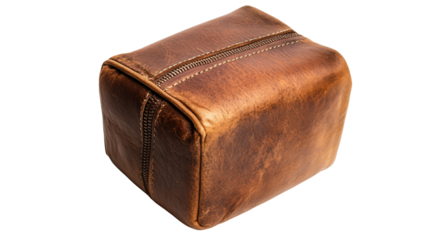 Small cube-shaped travel pouch Transparent background, PNG file