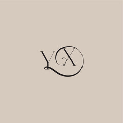 YX letter elegant and luxury style dinamyc curvy initial concept monogram wedding logo
