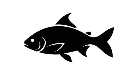 Obraz premium Fish Outline Black Background Illustration