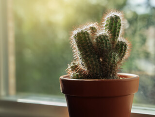 cactus plant in indoor sun light with sunlight 2